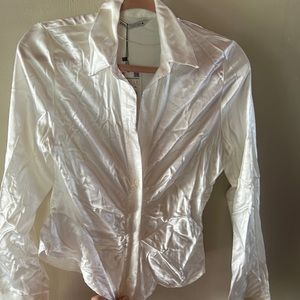 Zara White Silk Blouse